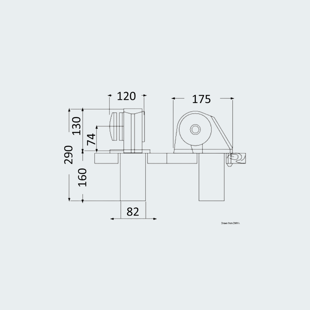 Italwinch Obi Windlass 500W - 12V Without Drum 6mm Gypsy