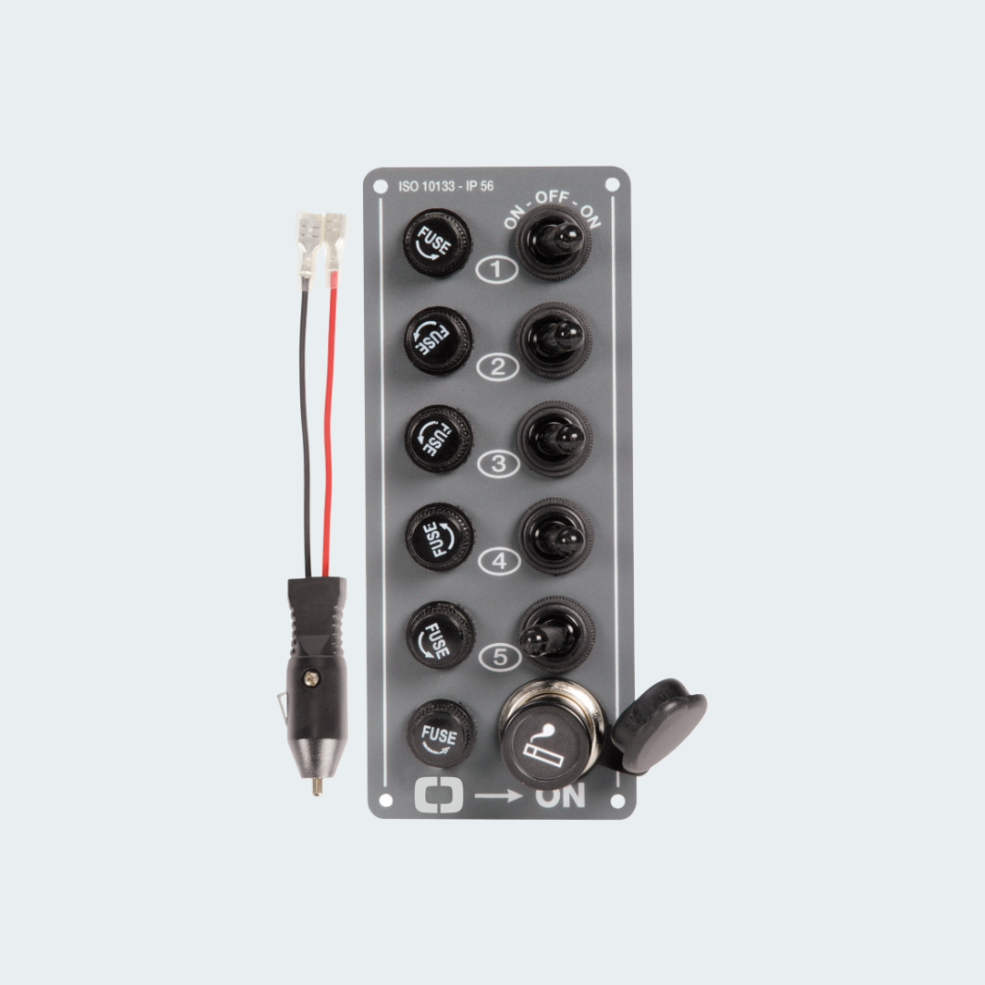 Electric Control Panel 5 Switches + Lighter Plug