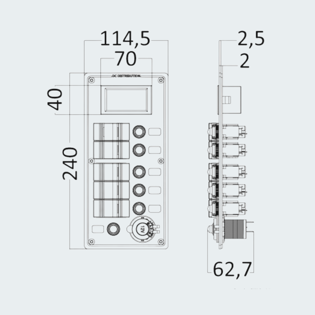 Electrical Panel PCAL Series With 9/32V Digital Voltmeter