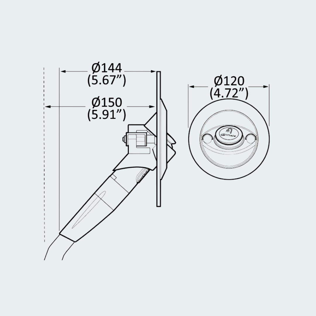 Whale Twist Angled Shower Hot/Cold Water