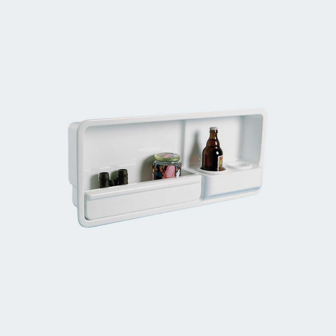 Wall-mounting Side Pocket w/2 Glass Holders Right Side