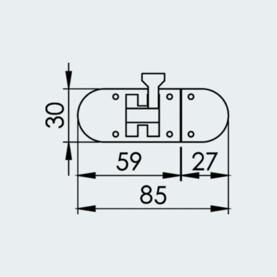 Bolt Lock 85x31 mm AISI316