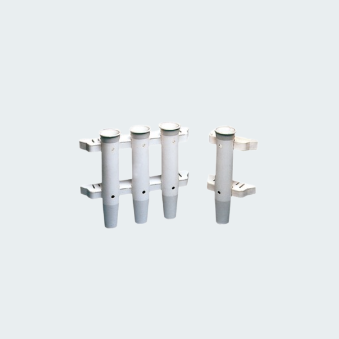 Rod Holder Bulkhead Mounting White Nylon 3 Rods