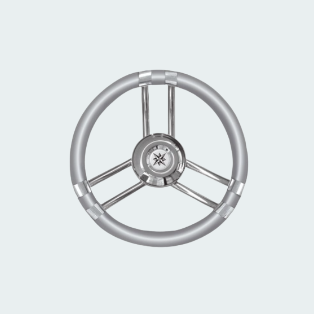 C Soft Polyurethane Steering Wheel Gray/SS 350 mm