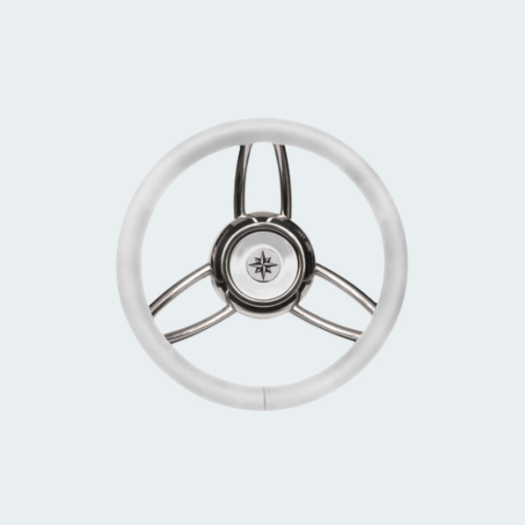 Blitz Steering Wheel w/soft Polyurethan Ring White