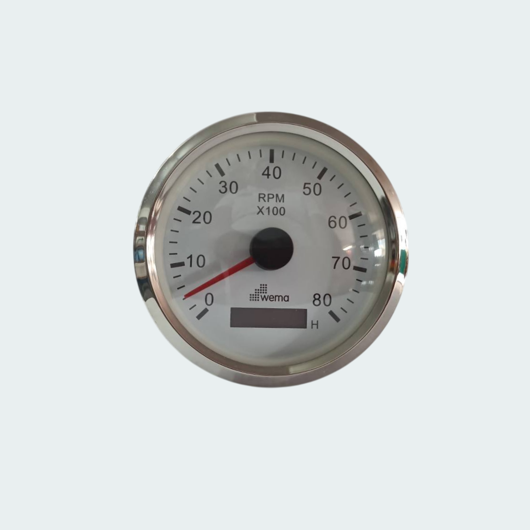 Wema Tachometer w/Hour Counter White
