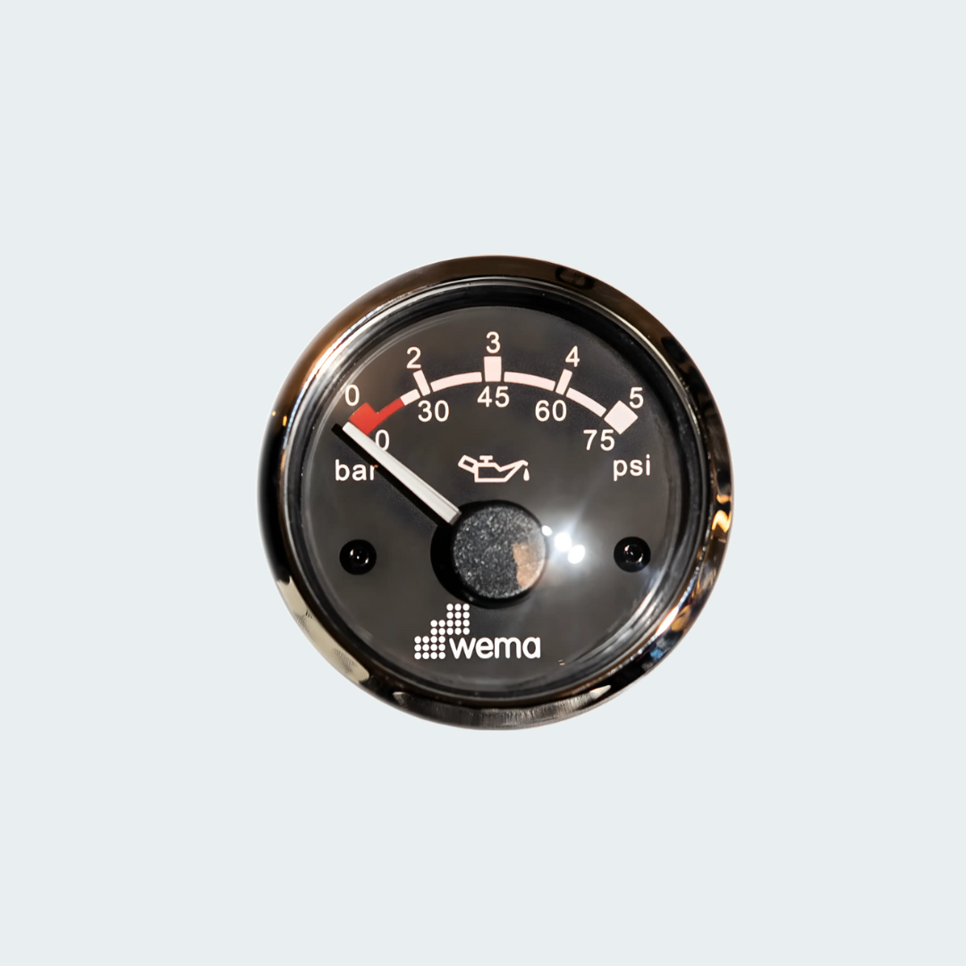 Wema Oil Pressure Gauge Black w/Silver Bezel