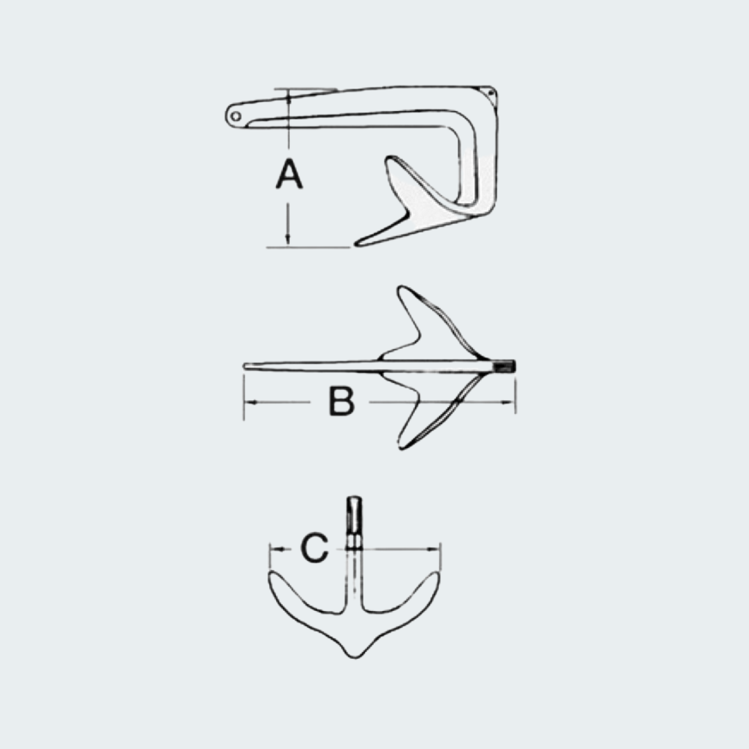 Trefoil® Anchor Made Of Mirror-polished Stainless Steel