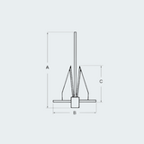 DANFORTH Type Galvanized Anchor