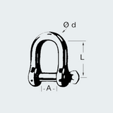 Wide Jaw 'D' Shackles AISI 316