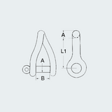 Stainless Twisted Bow Shackles AISI 316