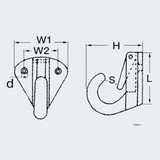 AISI 316 Plate With Snap-shackle