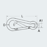 Carabiner Hook Polished AISI 316