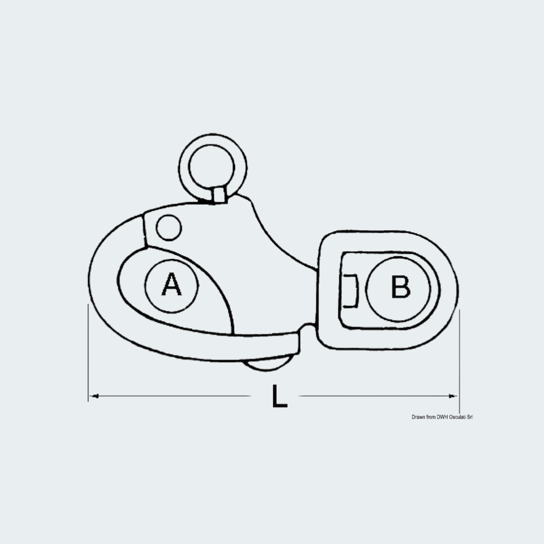 Snap-shackle Spinnaker Swivel Eye AISI 316