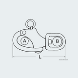 Snap-shackle Spinnaker Swivel Eye AISI 316