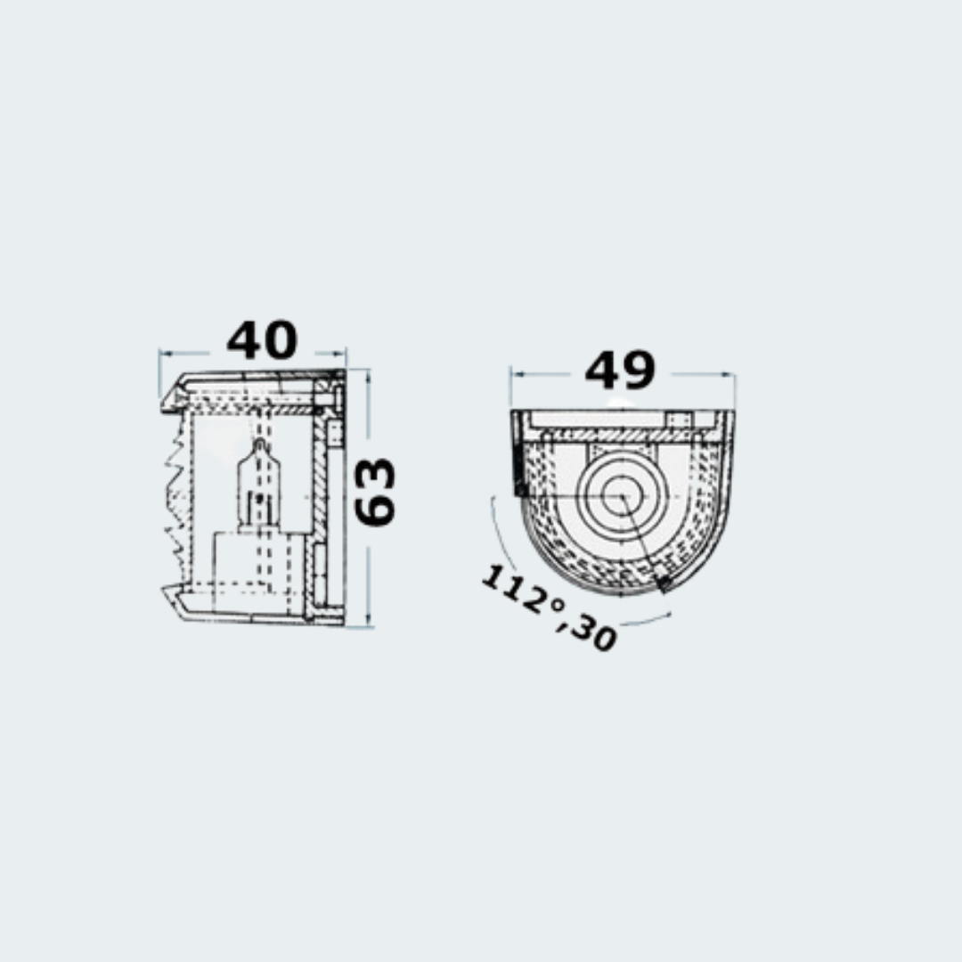Utility Compact Navigation Lights 112.5° Left