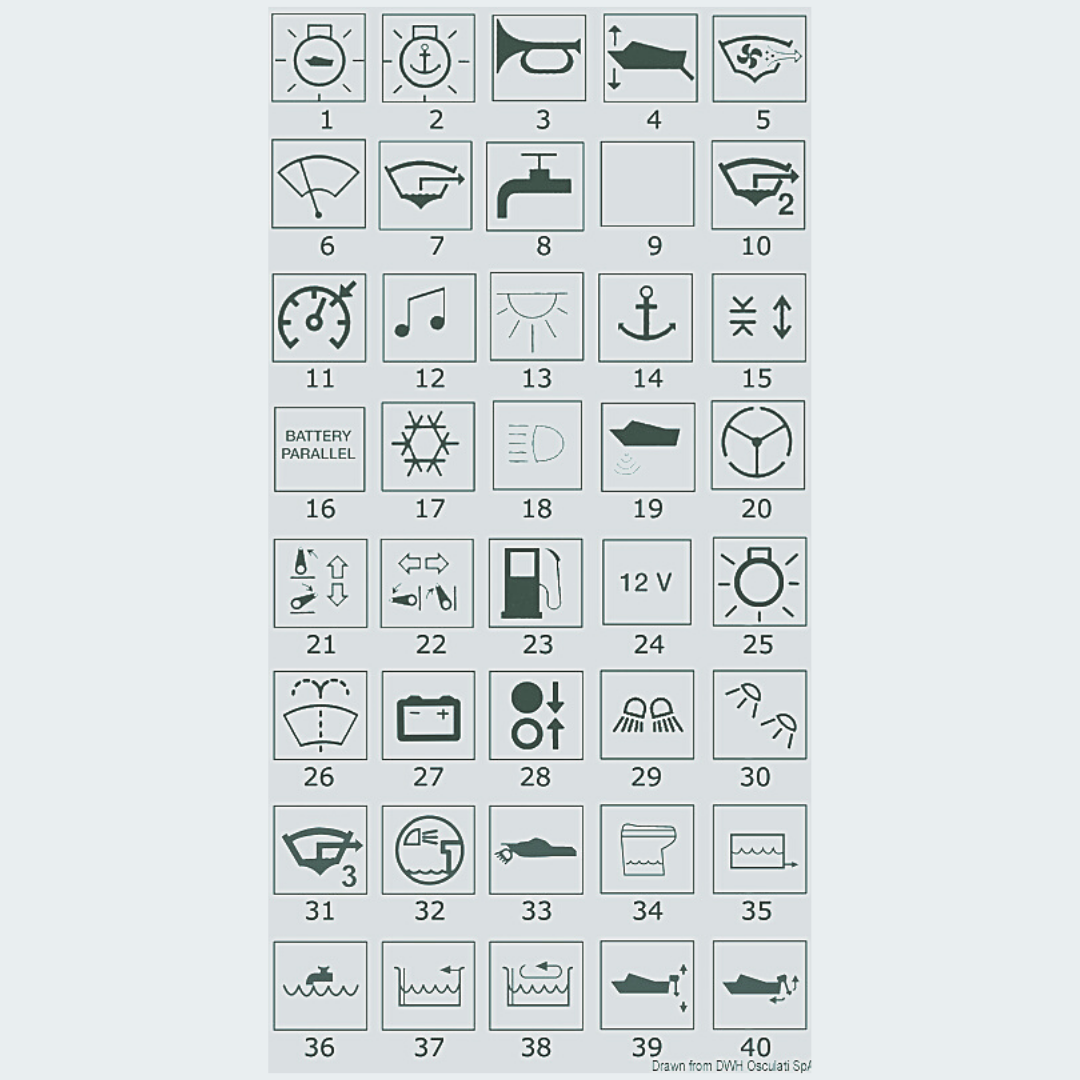Toggles With Lighted Symbols Black