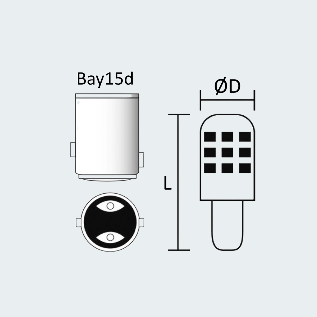 LED Bulb BAY15D Offset Pins
