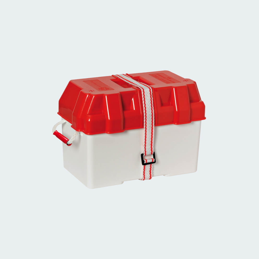 Battery Box White/Red Moplen 100 A