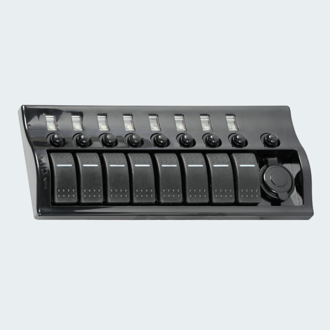 Electric Control Panel With 9 Flush Rocker Switches