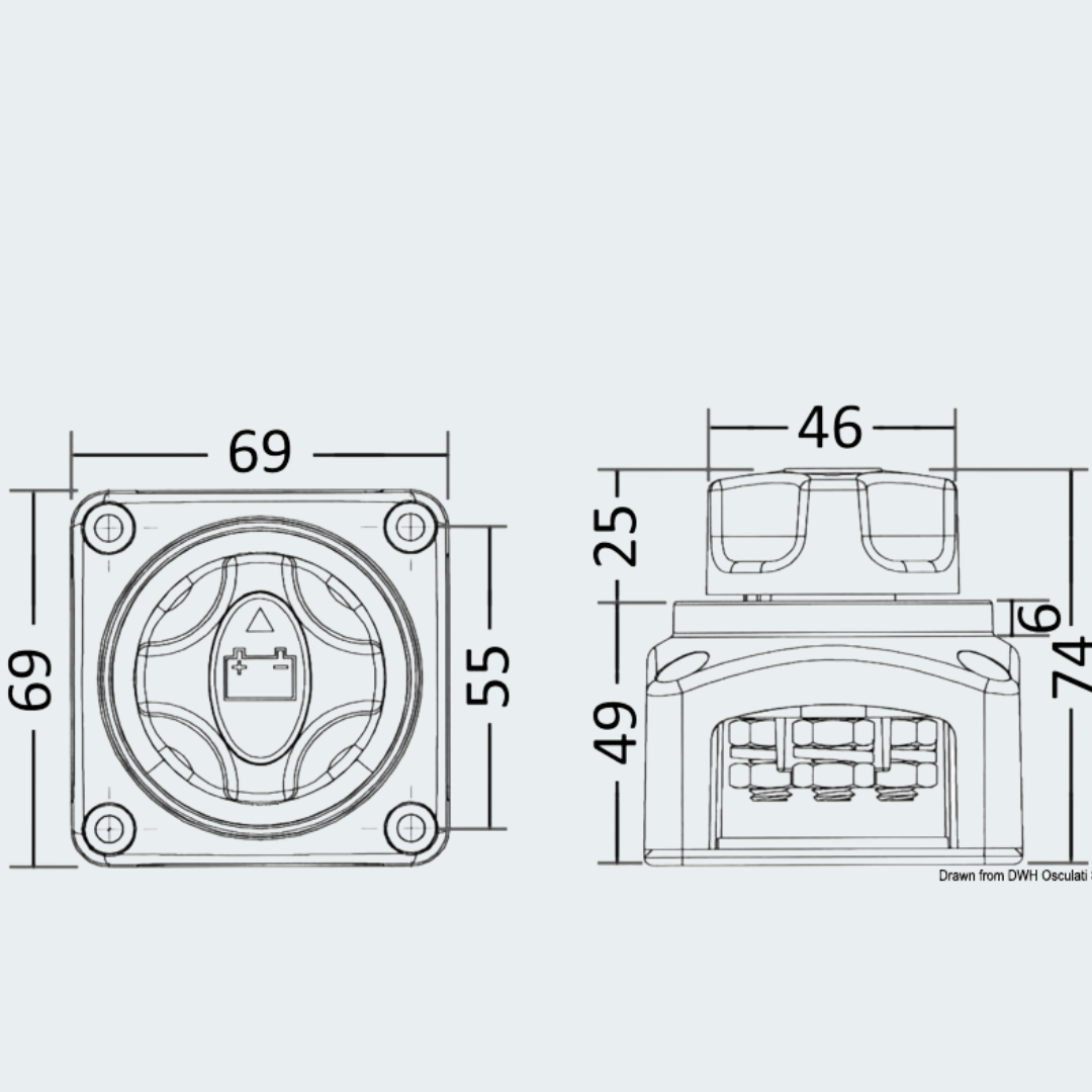 Countertop Battery Switch With Removable Key
