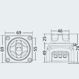 Countertop Battery Switch With Removable Key