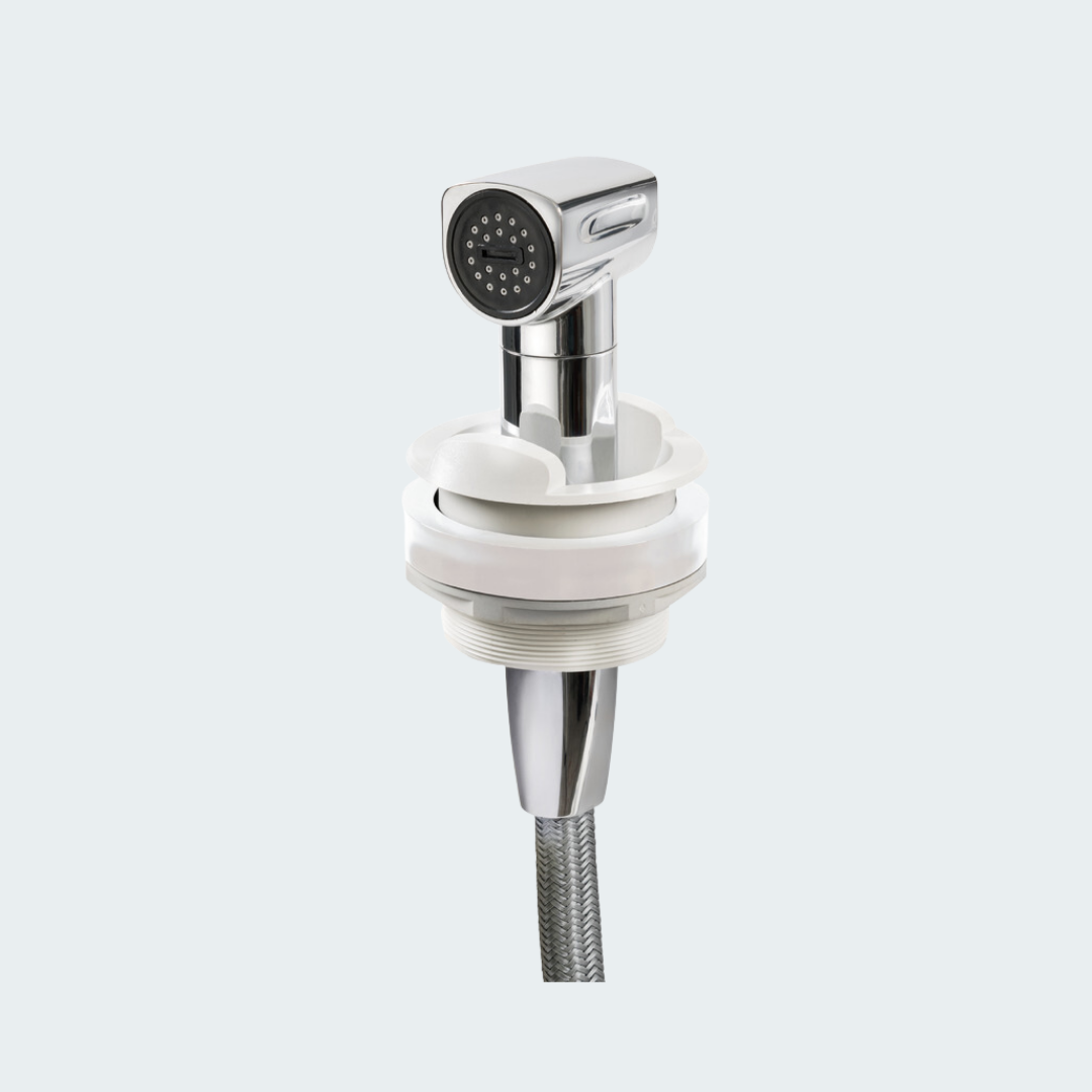 Saturn Shower w/Horizontal Mixer White