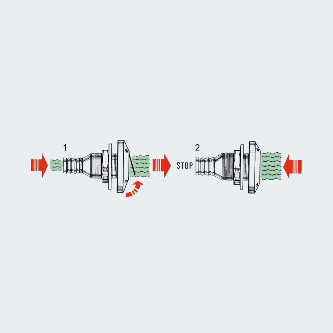 Seacock 1"1/2 w/Check Valve & Hose Adapter