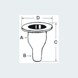 Seacock White Plastic w/Hose Adaptor