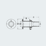 AISI 316 Skin Fitting With Hose Adaptor