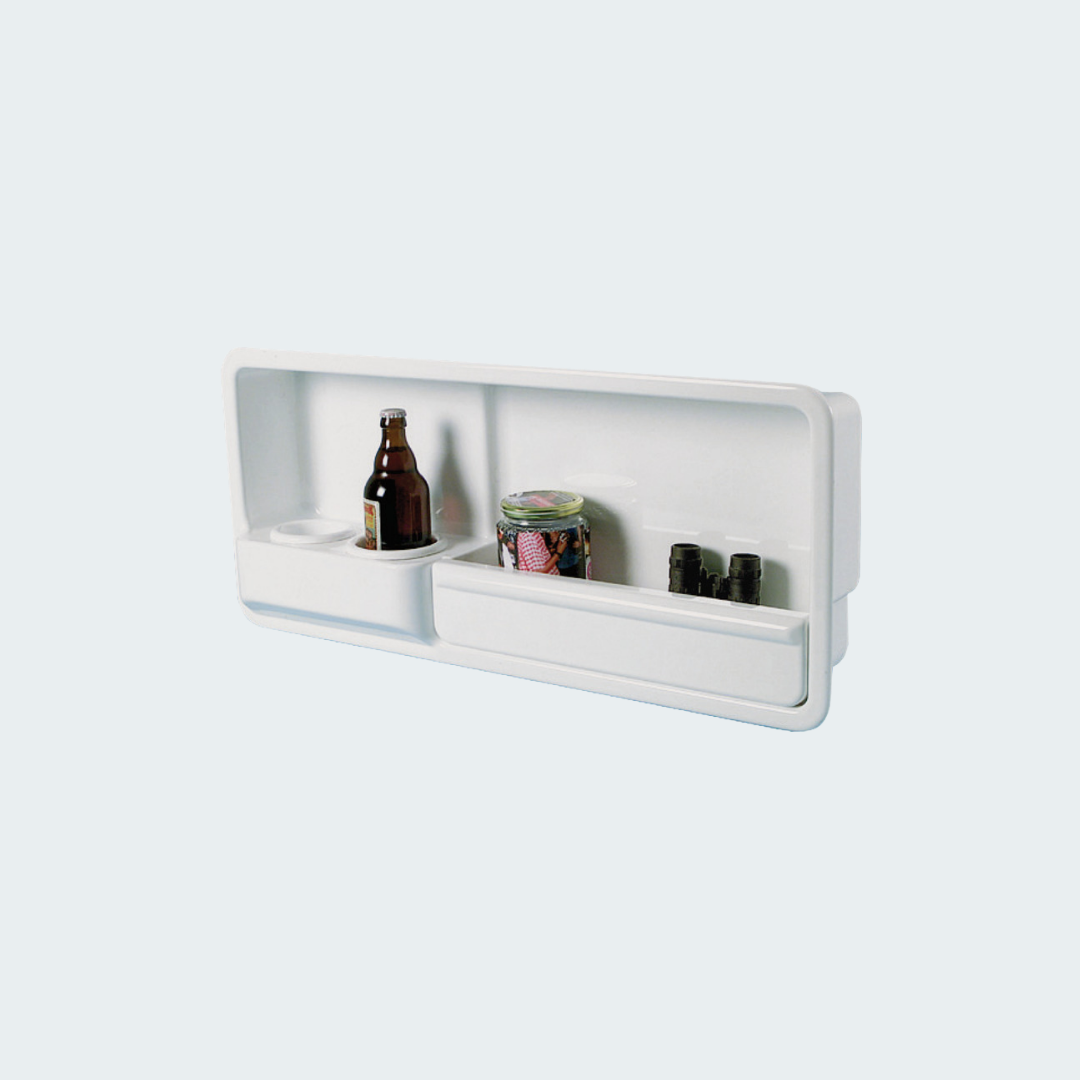 Wall-mounting Side Pocket w/2 Glass Holders Left Side