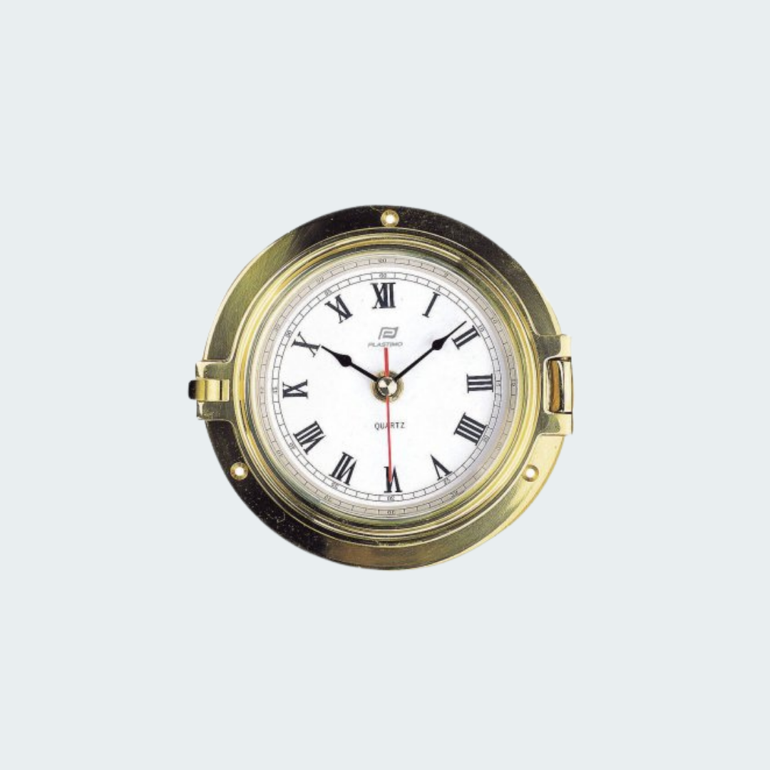 4.5" Solid Brass Porthole Clock