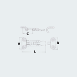 Lever Closure Inox 110x48 mm