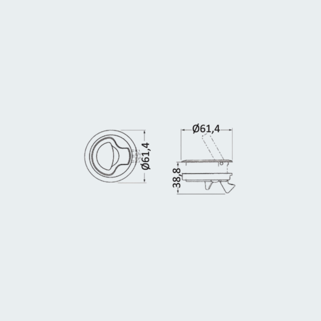 Flush Pull Latch White Nylon Without Lock