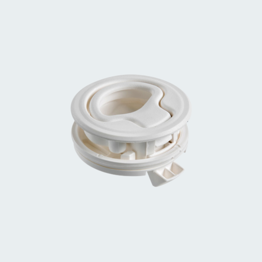 Flush Pull Latch White Nylon Without Lock