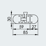 Bolt Lock 85x31 mm AISI316