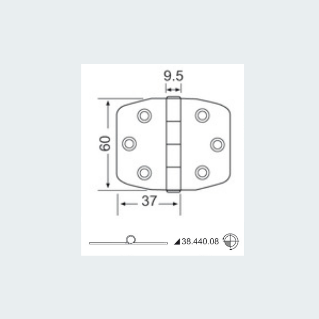 Hinges 74x60 2mm Thickness