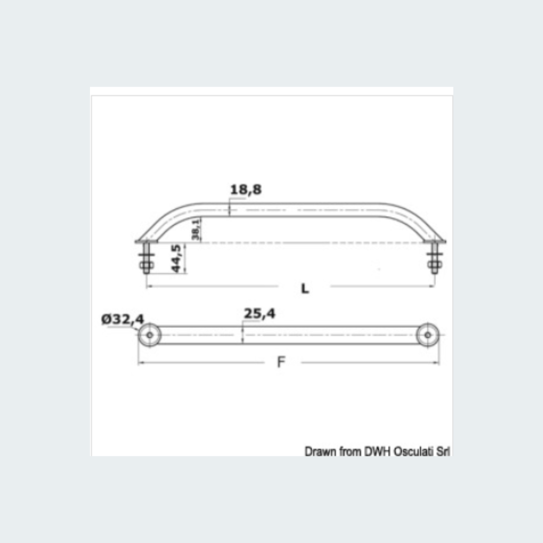 Oval Pipe Handrail SS External Screws