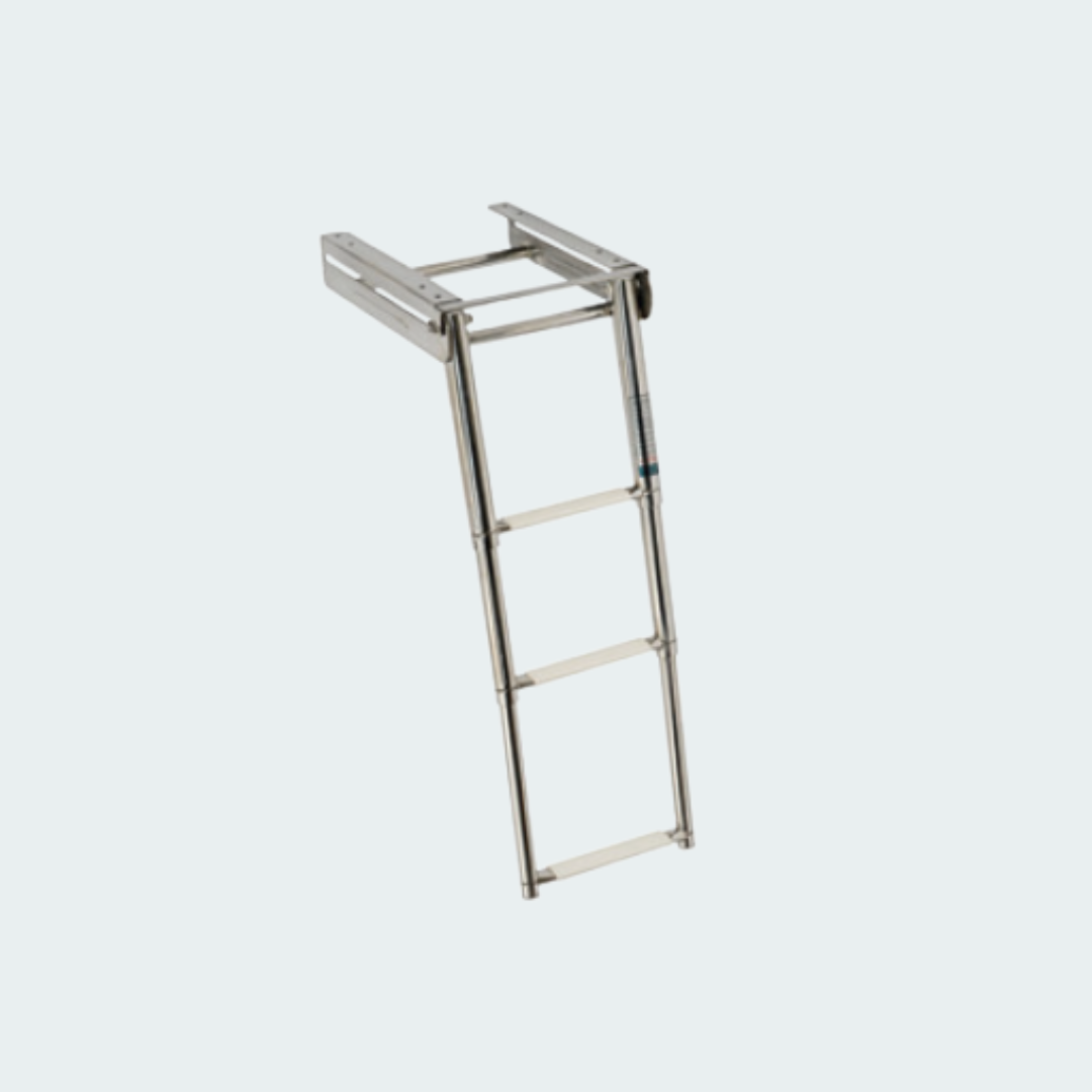 Telescopic foldaway standard ladder AISI316