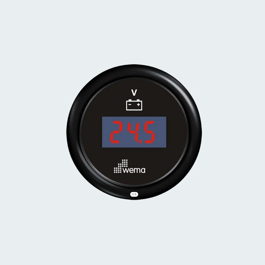 Wema Voltmeter Gauge Digital Display Black