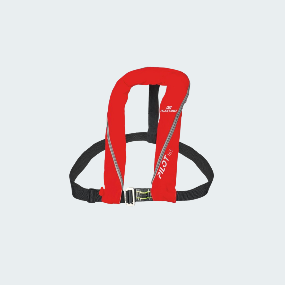 Pilot 165 Inflatable Lifejacket With Harness Auto Red Color