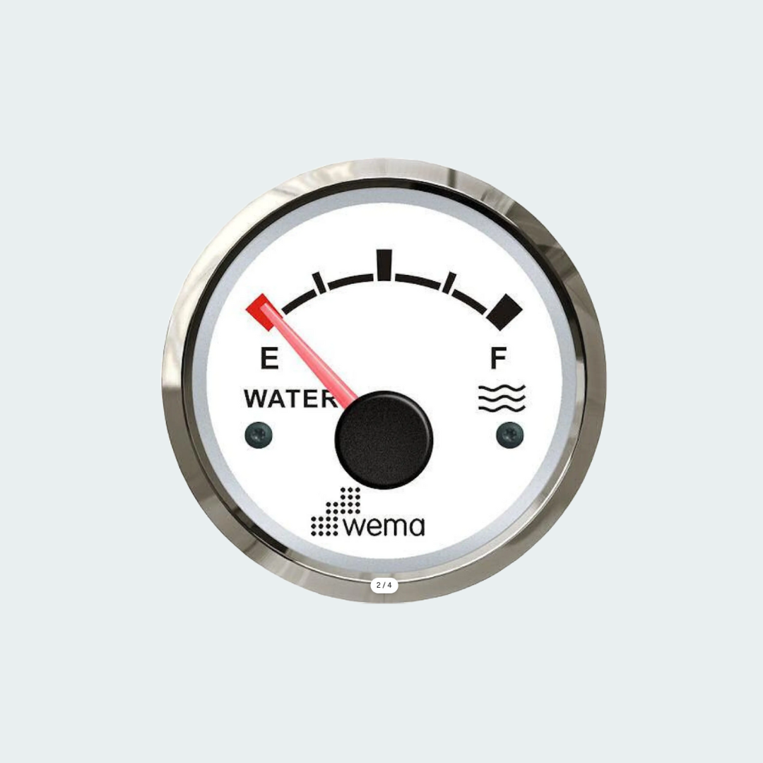Wema Water Level Gauge White w/Silver Bezel