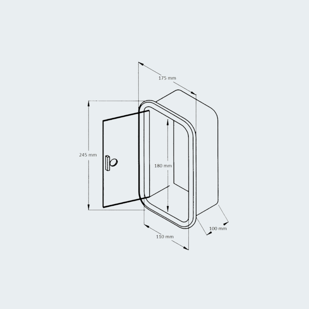 Side Case Flush-mounting with Door Medium