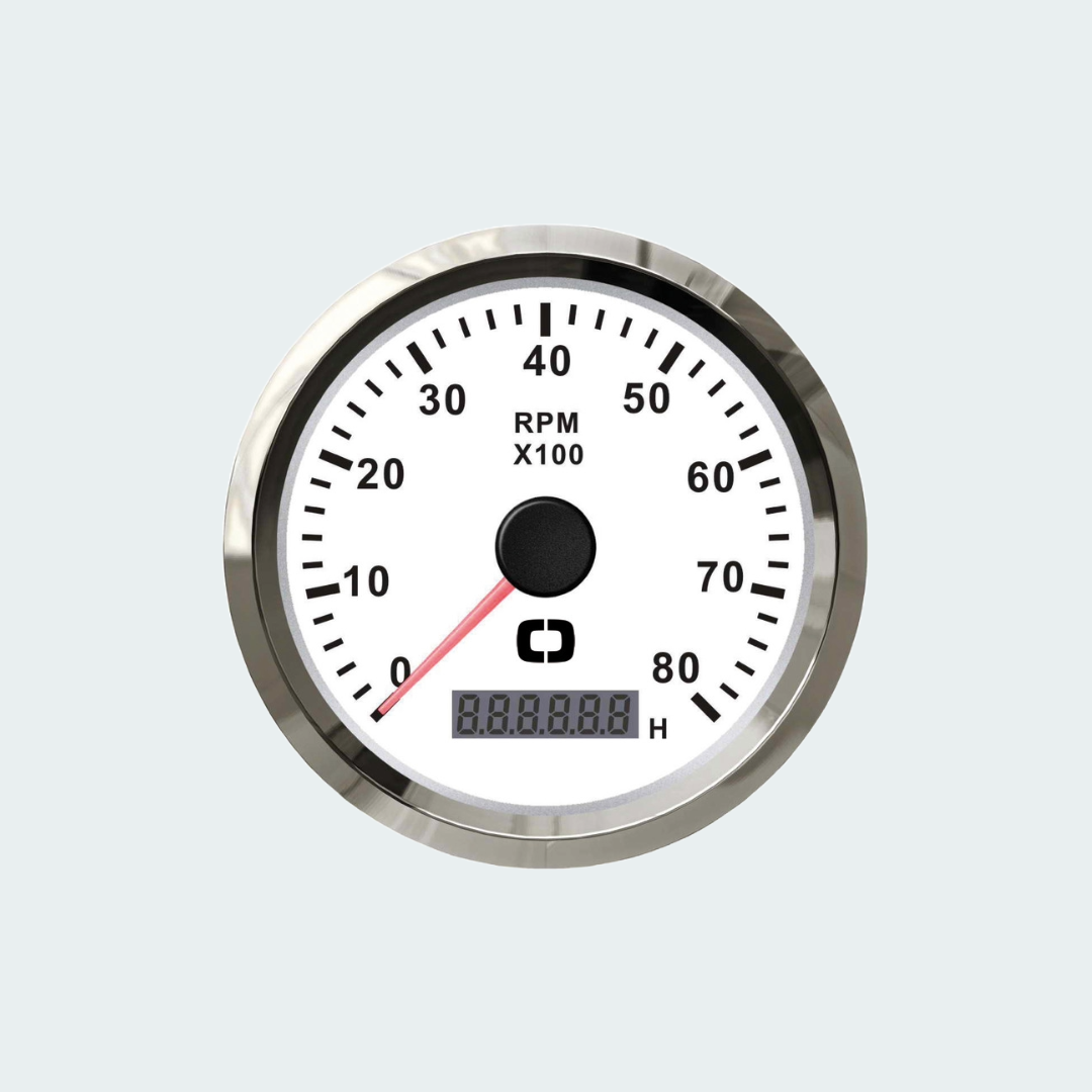 OSCULATI Revolution Counter 0-8000 RPM white/glossy