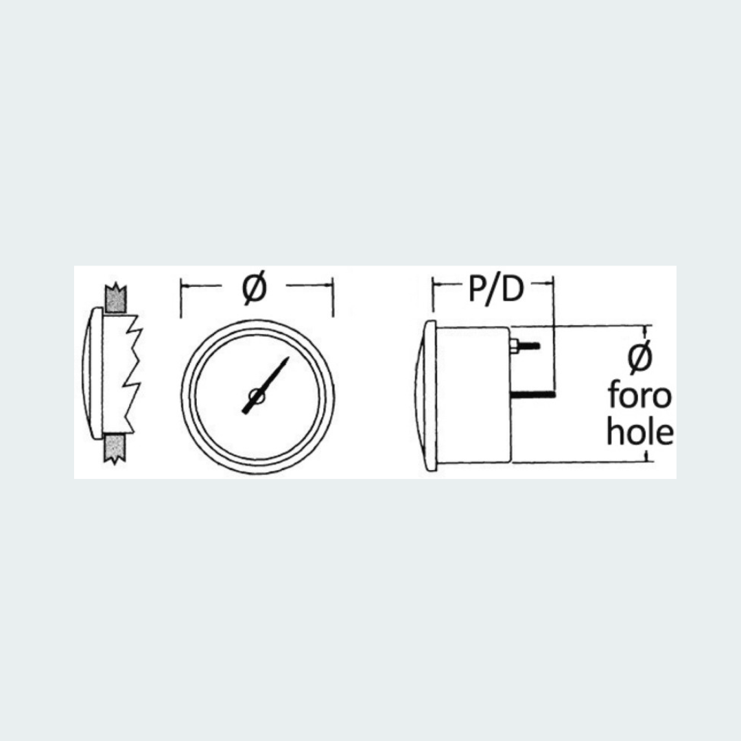 OSCULATI Oil Pressure Indicator 0/10 bar black/black