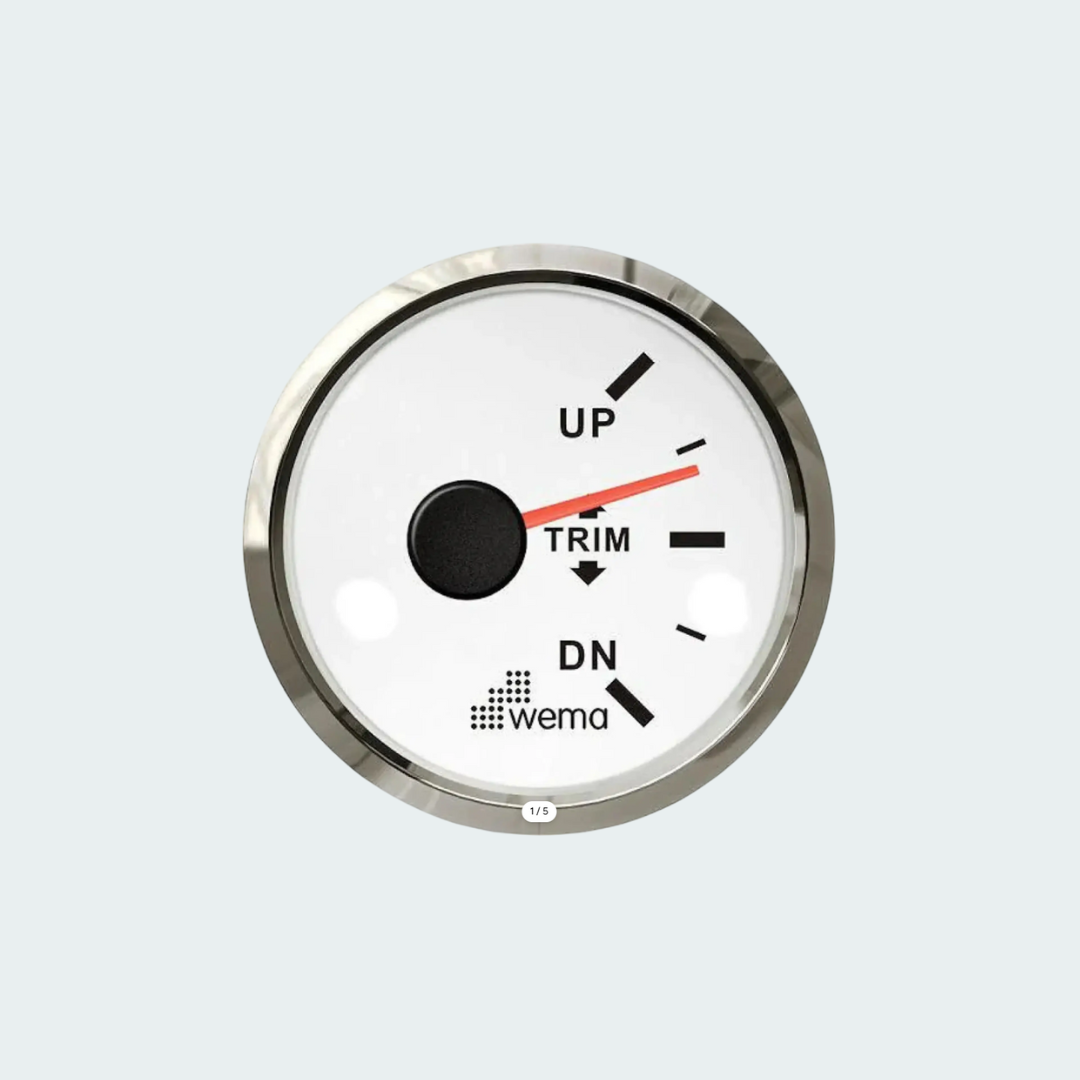 Wema Trim Indicator Gauge White w/Silver Bezel