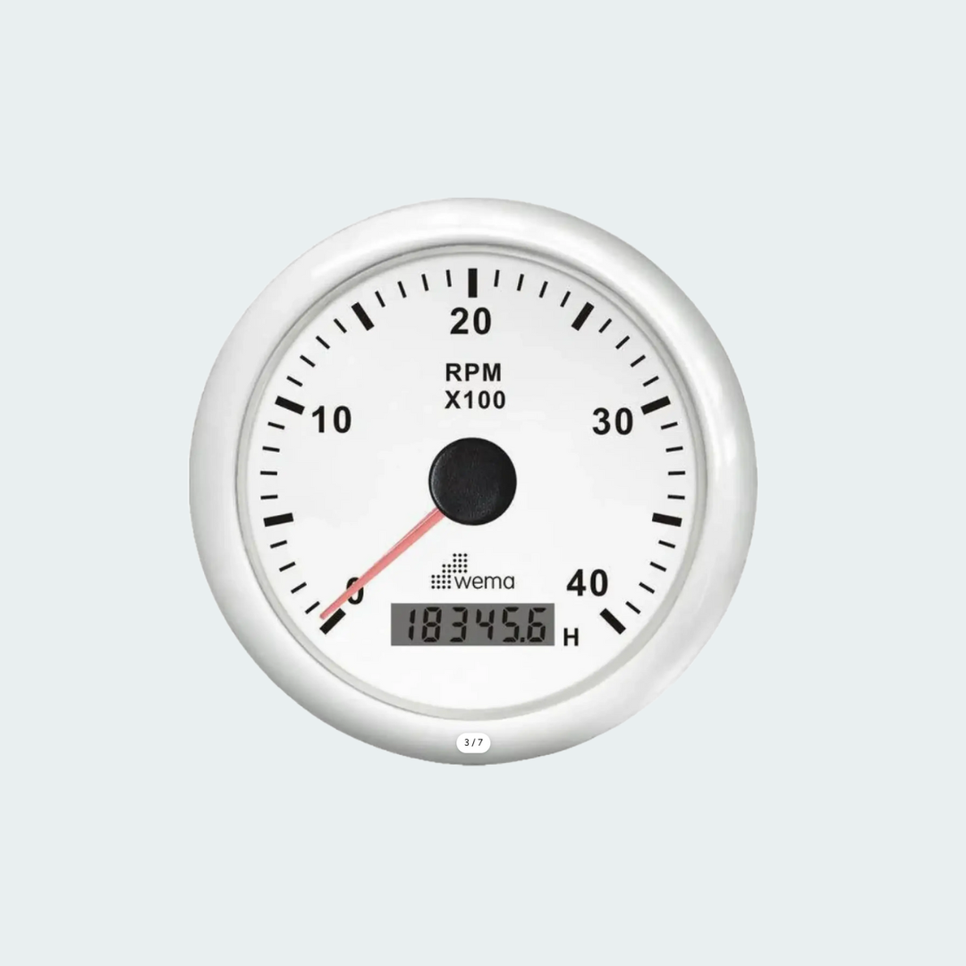Wema Tachometer + Hour Meter White