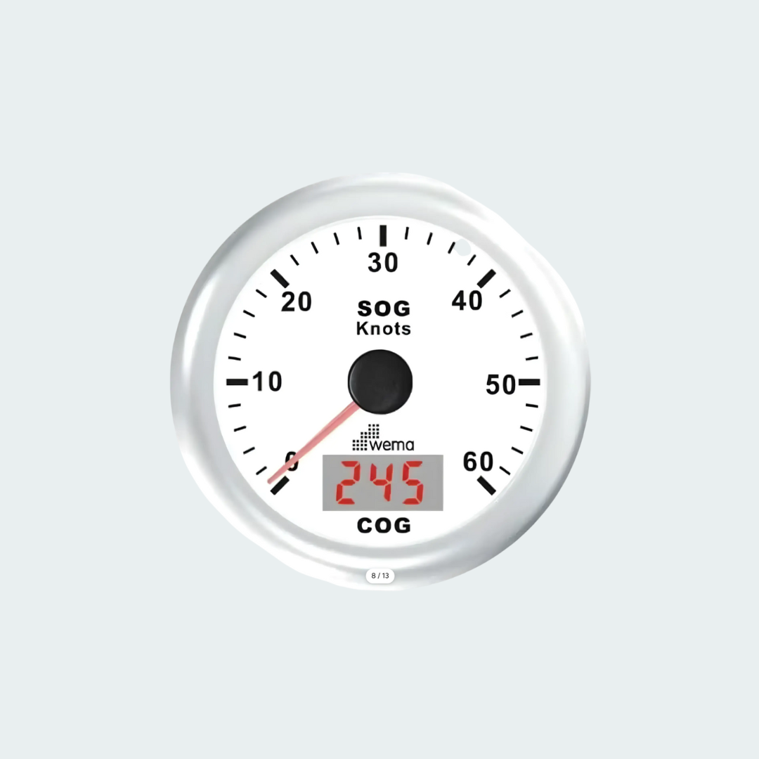 Wema GPS Speedometer Analogue White